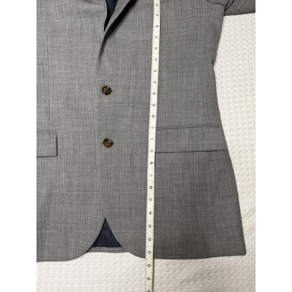 J. Crew Voyager Thompson Sport Coat Blazer Men 40L Gray Wool Wedding Guest